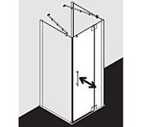 Kermi Pasa XP porte battante 2000 -fl.Champ fixe pour paroi latérale PX1WR10320VAK 103x200cm, argent brillant, TSG clair, droite, sur la zone de douche