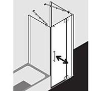 Kermi Pasa XP porte battante 2000 -fl.Champ fixe pour paroi latérale PX1WR10320VPK 103x200cm, argent brillant, verre de sécurité trempé clair, à droite, sur la zone de douche