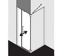 Kermi Pasa XP porte battante 2000 -fl. u champ fixe pour paroi latérale PX1FL100181PK 100x185cm, brillant argent mat, verre de sécurité trempé clair, gauche, sur receveur de douche