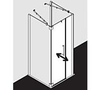Kermi Pasa XP porte battante 2000 -fl. u champ fixe pour paroi latérale PX1FR100201AK 100x200cm, argent mat brillant, TSG transparent, droite, sur receveur de douche