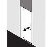 Kermi Pasa XP porte battante 2000 -à battant avec panneau fixe PX1TL120201AK 120x200cm, argent mat brillant, verre de sécurité trempé, gauche