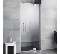 Kermi Pasa XP porte battante 2000 battant avec panneau fixe PX1TR120201PK 120x200cm, argent mat brillant, verre de sécurité trempé clair, droite