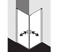 Kermi Pega demi-entrée d'angle pour porte battante PE1EL09020VPK 90x200cm, argent brillant, verre de sécurité trempé clair, gauche