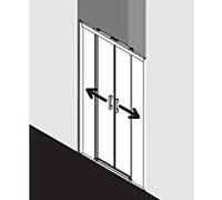 Kermi slip Pega. 4 pièces. sans sol avec champs fixes PED4B12020VPK 120x200cm, argent brillant, verre de sécurité trempé clair, sur receveur de douche