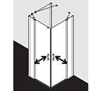 Kermi Pega Porte battante, avec élément fixe, pour accès d'angle, PEEPL10318VAK, PEEPL