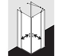 Kermi Pega Porte battante, avec élément fixe, pour accès d'angle, PEEPL12020VPK, PEEPL