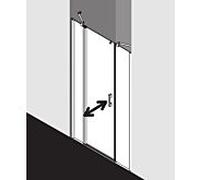 Kermi Pega porte battante 2000 -swing avec panneau fixe PE1AL10320VYK 103x200cm, verre de sécurité trempé argent brillant SR Opaco Clean, gauche, sur la zone de douche