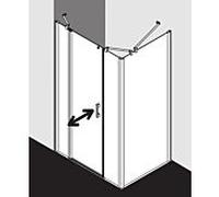 Kermi Pega porte battante 2000 -swing avec panneau fixe PE1AL11020VZK 110x200cm, verre de sécurité trempé argent brillant SR Arena C Clean, gauche, sur receveur de douche