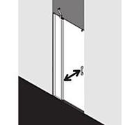 Kermi Pega porte battante 2000 -swing avec panneau fixe PE1FL09018VYK 90x185cm, verre de sécurité trempé argent brillant SR Opaco Clean, gauche