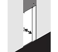 Kermi Pega porte battante 2000 -swing avec panneau fixe PE1FR11020VPK 110x200cm, argent brillant, verre de sécurité trempé clair, droite