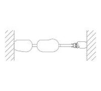 Kermi Pega porte battante 2000 -swing avec panneau fixe PE1GL08518VPK 85x185, argent brillant, verre de sécurité trempé clair, gauche