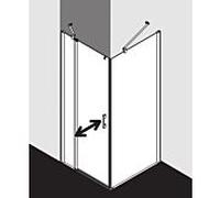 Kermi Pega porte battante 2000 -swing avec panneau fixe PE1NL11020VZK 110x200cm, verre de sécurité trempé argent brillant SR Arena C Clean, gauche, sur receveur de douche