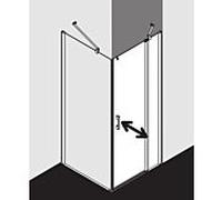 Kermi Pega porte battante 2000 -swing avec champ fixe PE1NR09318VNK 93x185cm, verre de sécurité trempé argent brillant SR Arena C, à droite, sur la zone de douche