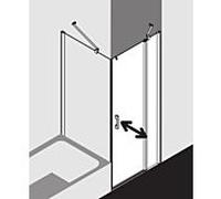 Kermi Pega porte battante 2000 -swing avec panneau fixe PE1NR10018VYK 100x185cm, verre de sécurité trempé argent brillant SR Opaco Clean, à droite, sur receveur de douche