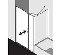 Kermi Pega porte battante 2000 -swing avec panneau fixe PE1OL10020VZK 100x200cm, verre de sécurité trempé argent brillant SR Arena C Clean, gauche, sur receveur de douche
