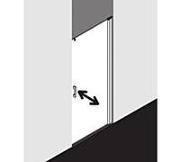 Kermi Pega porte battante 2000 -wing PE1TR10020VAK 100x200cm, argent brillant, TSG clair, droite