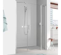 Kermi Pega porte battante 2000 -swing avec panneau fixe PE1AR10318VPK 103x185cm, argent brillant, verre de sécurité trempé clair, à droite, sur la zone de douche