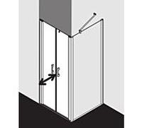 Kermi Pega porte battante PEPTD07820VNK 78x200cm, verre de sécurité trempé argent brillant SR Arena C, sur la zone de douche