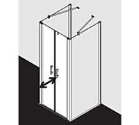 Kermi Pega porte battante PEPTD08020VYK 80x200cm, verre de sécurité trempé argent brillant SR Opaco Clean, sur receveur de douche