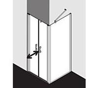 Kermi Pega porte battante PEPTD08320VNK 83x200cm, verre de sécurité trempé argent brillant SR Arena C, sur la zone de douche