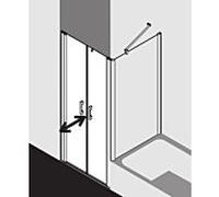 Kermi Pega porte battante PEPTD12020VZK 120x200cm, argent brillant TSG SR Arena C Clean, sur receveur de douche