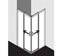 Kermi Pega porte d' Pega Kermi coulissante 2 pièces sans sol PEC2L08018VPK 80x185cm, argent brillant, verre de sécurité trempé clair, à gauche, sur receveur de douche