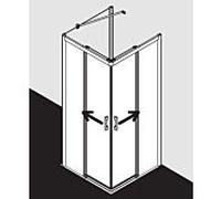 Kermi Pega porte d' Pega Kermi coulissante 2 pièces sans sol PEC2L09320VUK 93x200cm, argent brillant TSG SR Opaco, à gauche, sur la zone de douche