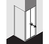 Kermi porte battante Ibiza 2000 100x185, argent / mat, ESG clair KermiClean
