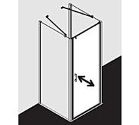 Kermi porte battante Liga LI1WR090201AK 90x200cm, argent / brillant mat, véritable verre clair, droite