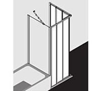 Kermi porte d' entrée coulissante coin Ibiza 2000 , 3 pièces 90x185, argent / mat, ESG clair KermiClean