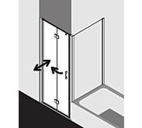 Kermi porte Kermi pliante Liga LI2SL120201AK 120x200cm, argent / brillant mat, verre véritable clair, gauche