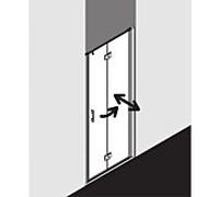 Kermi porte Kermi pliante Liga LI2SR100201AK 100x200cm, argent / brillant mat, véritable verre clair, droite