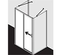 Kermi Liga Porte coulissante, avec élément fixe, pour niche, pour paroi latérale, LID2L140201PK, LID2L