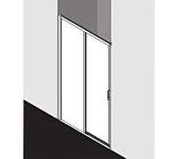 Kermi Liga Porte coulissante, avec élément fixe, pour niche, pour paroi latérale, LID2L15020VPK, LID2L