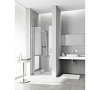Kermi porte pliante Diga en niche DI2DL120202AK 120x200cm, blanc, TSG clair, gauche