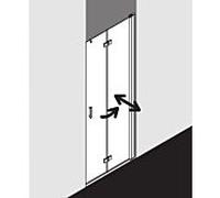 Kermi porte pliante Diga en niche DI2DR12020VAK 120x200cm, argent brillant, verre trempé transparent, droite