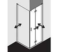 Kermi porte pliante Diga pour paroi latérale DI2SR07018VAK 70x185cm, argent brillant, TSG clair, droite, sur receveur de douche