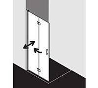 Kermi porte pliante Liga LI2YL080201PK 80x200cm, argent mat brillant, TSG clear Clean, gauche