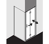 Kermi porte pliante Liga pour paroi latérale LI2SR08018VAK 80x185cm, argent brillant, TSG clair, droite, sur receveur de douche