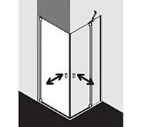 Kermi Raya entrée portes battantes RA1EL09020VPK 90x200cm, clair trempé KermiClean, moitié gauche