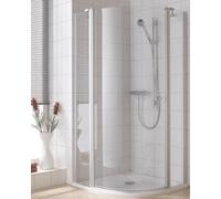Kermi quart de cercle IBIZA 2000 S1L V3118, I2S1LV31182PK, Couleur: Blanc Verre véritable transparent Nettoyage