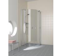 Kermi quart de cercle RAYA P50 08020, RAP50080201PK, Couleur: Argent Mat brillant brillant Verre véritable transparent Nettoyant nettoyant
