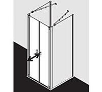 Kermi Raya porte balançoire RAPTD090201PK 90 x 200 cm, argent / mat, ESG clair Clean