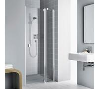 Kermi Raya Porte battante, avec élément fixe, pour niche, pour paroi latérale, RA1GR09020VAK, RA1GR