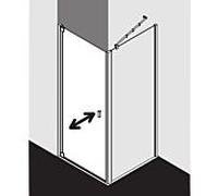 Kermi Raya porte battante RA1WL08820VPK 88x200cm, charnière à gauche, TSG clear KermiClean