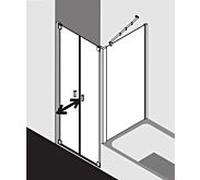 Kermi Raya porte battante de RAPTD100201PK 100 x 200 cm, argent / mat, ESG clair Clean