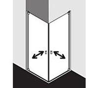 Kermi Raya portes battantes entrée coin RA1ER07520VPK de 75x200cm, STG clair KermiClean, partie droite de la moitié