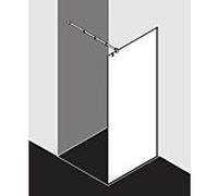 Kermi Système de verre Filia partiellement encadré FITPF08720VAK 87,5x200cm, argent brillant, verre de sécurité trempé, stabilisation à 90 degrés