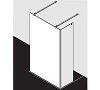 Kermi Système de verre Xb XBFWA12020VPK 120x200cm, argent brillant, verre de sécurité trempé clair