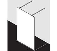 Kermi Système de verre Xb XBFWA12020VUK 120x200cm, argent brillant, ESG SR Opaco